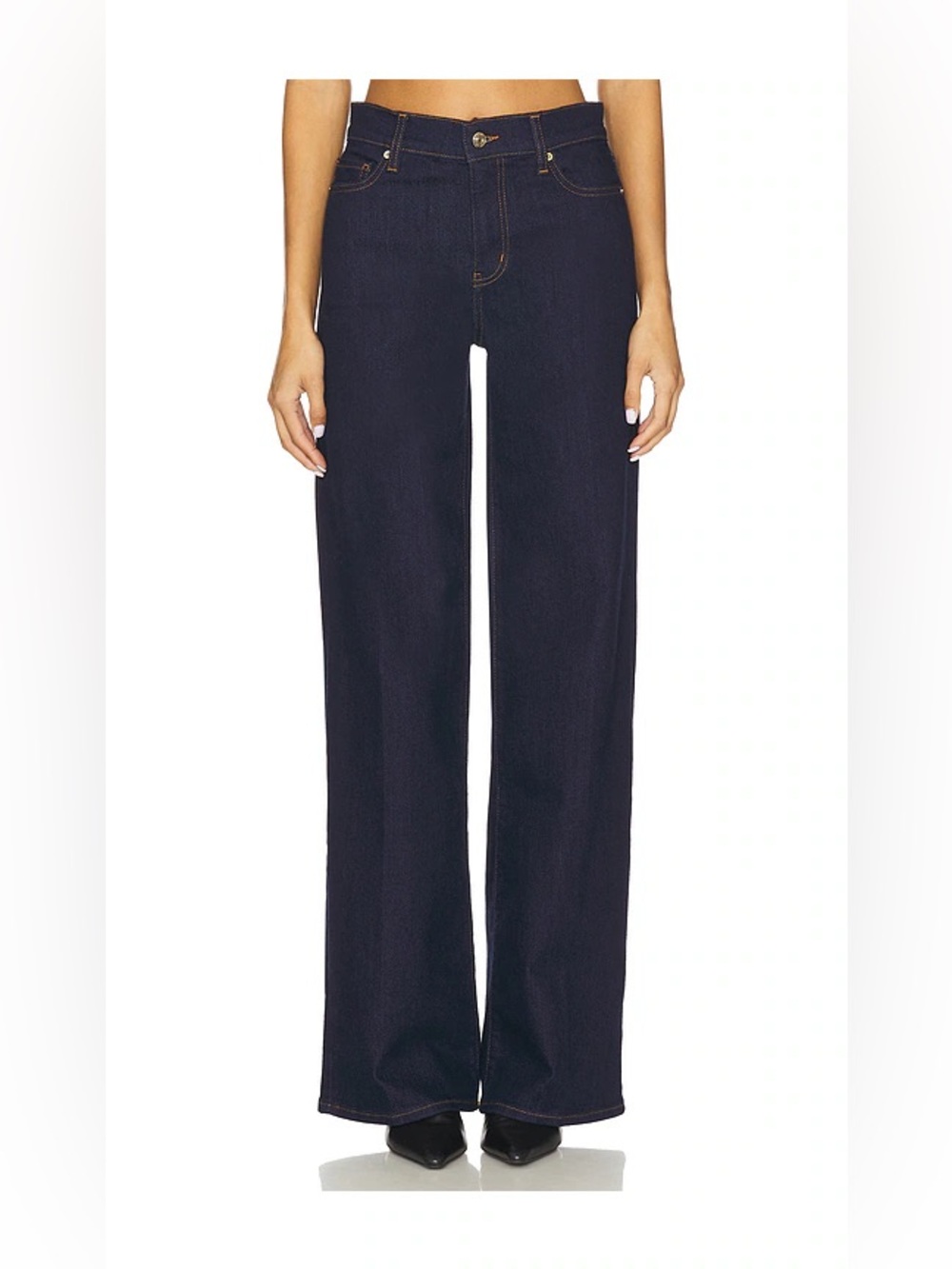 FRAME Le Slim Palazzo Long Jeans 25 High Rise Wide Leg Rinse Dark Wash $288 NWT